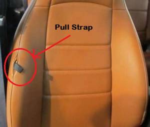 Pull strap opening position