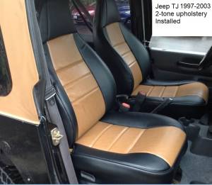 Jeep TJ Front Seats example 2Tone Black/Spice Face Inserts