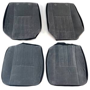 OUTLET - Seatz Manufacturing - * In Stock - Datsun 280ZX Low Back seats UPHOLSTERY KIT Black Vinyl / Grey Velour Face