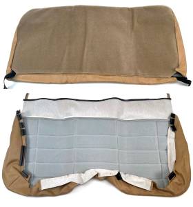 Jeep Comanche upholstery kit example - Vinyl Boxing/Tweed Face/Carpet on backside of Backrest. (back side)