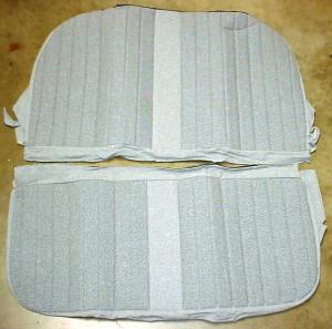 "D" Style with Center Bolster, Tweed Face Inserts with Vinyl, Lt Grey