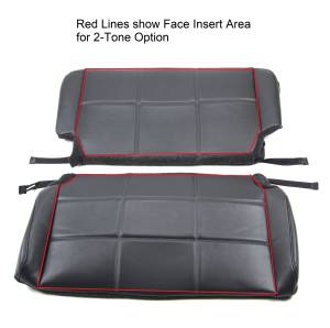 TJ JEPP Rear Bench Upholstery showing Face area for 2-Tone
